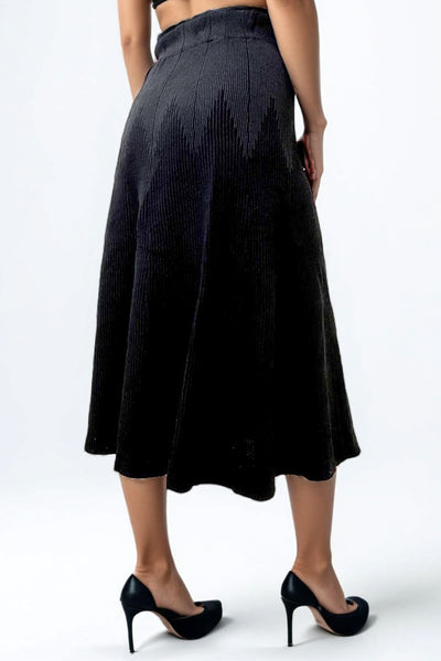 SK21022 RIBBED KNIT SKIRT (BLK, CAMEL)
