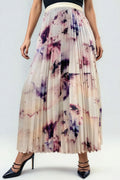 D10076 FLORAL PLEATED SKIRT