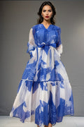 GF1125A FLARED V NECK DRESS