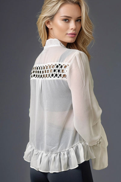 C995 RUFFLE HEM TOP