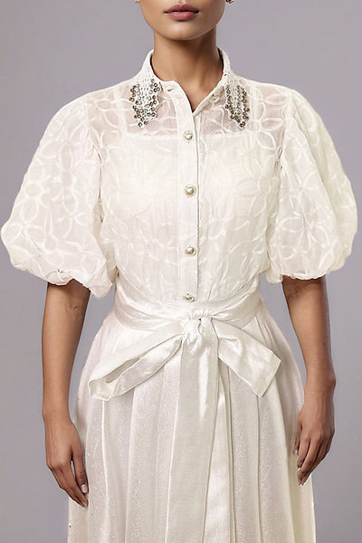 T2553 RHINESTONE STUDDED COLLAR TOP