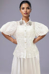 T2553 RHINESTONE STUDDED COLLAR TOP