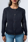SA5021 EYELET CARDIGAN SWEATER