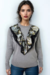 SK1072 RUFFLE APPLIQUE SWEATER