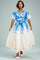 A95008 V NECK PUFF SLEEVE DRESS