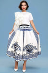 X7675 FLARED FLORAL SKIRT