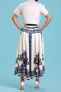 X7675 FLARED FLORAL SKIRT