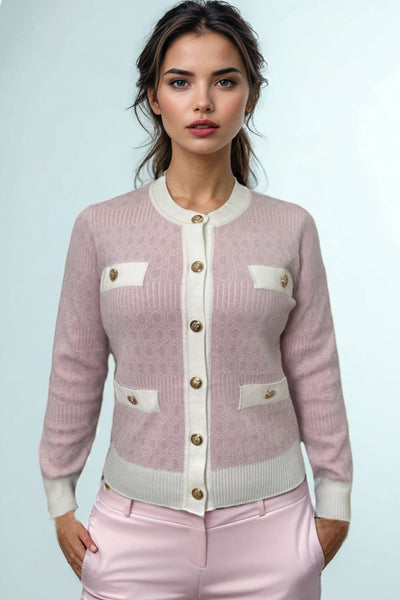 SK013 ROUND NECK CARDIGAN SWEATER