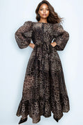 GF1181 LAYERED RUFFLE HEM DRESS