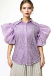 S3091 PUFF SLEEVE LACE TOP (LILAC, BLUE)