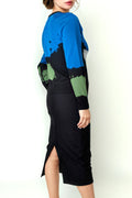 SK015 ABSTRACT CARDIGAN SWEATER