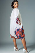 W59561 DRAWSTRING NECKLINE DRESS
