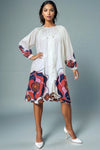 W59561 DRAWSTRING NECKLINE DRESS