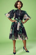 GF1261 TIERED PUFF SLEEVE DRESS