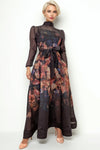 W5962 SHEER FLARED MAXI DRESS