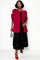 T2551 ROSE-SLEEVE CAPE COAT (RED, BLK)