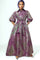 A95130 BROCADE PUFF SLEEVE MAXI DRESS