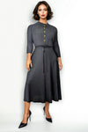 N24144 ROSE BUTTON DOWN CRINKLE DRESS