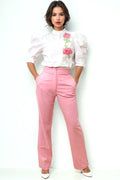 S3090 BEADED FLOWER APPLIQUE TOP