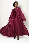 C3506 BEADED PETAL TIE NECK MAXI DRESS