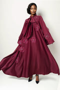 C3506 BEADED PETAL TIE NECK MAXI DRESS