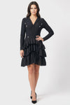 BL008 LAYERED V NECK BANDAGE DRESS