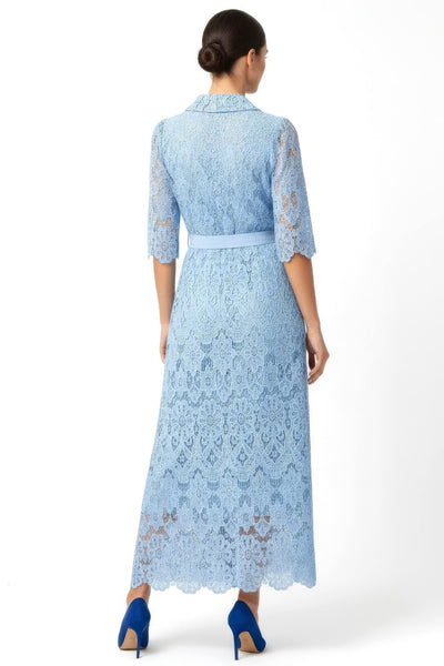 E73056 BUTTONS & LACE MAXI DRESS (BLK, BLUE)