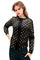 B1501 GOLD PRINT LACE SHEER TOP