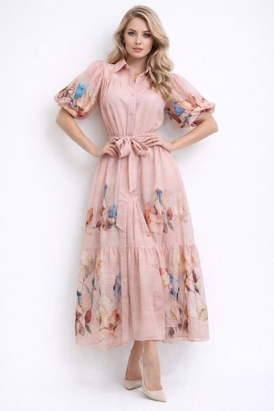 S3121 FLARE FLORAL MAXI DRESS