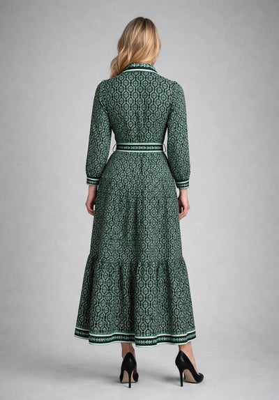 GF1588 PATTERNED LONGLINE SHIRT DRESS