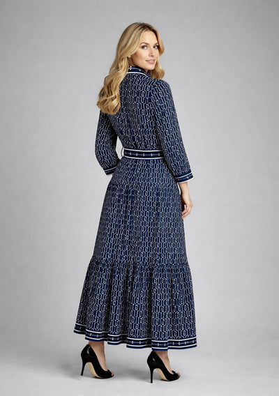 GF1588 PATTERNED LONGLINE SHIRT DRESS