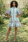 A94147 BELL SLEEVE BOTANIACAL PRINT MINI DRESS (XL, XXL ONLY)