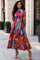 NY0070 ABSTRACT MULTICOLOR CRINKLE MAXI DRESS