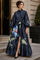 TL9013 RUFFLE HEM FLORAL MIKADO MAXI DRESS