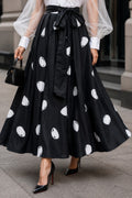 X8121 ARTFUL PETAL PRINT PLEATED MAXI SKIRT