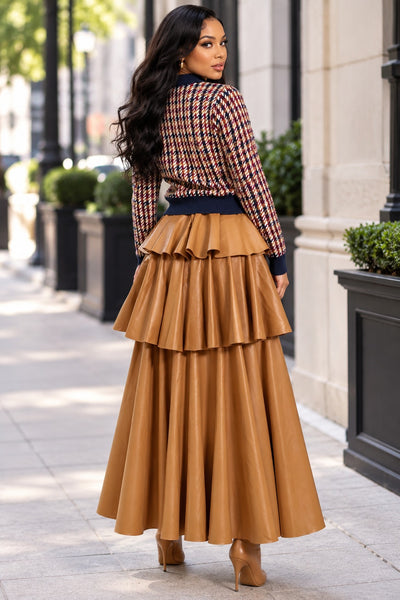 X7277 FAUX LEATHER SKIRT (S, M, XXXL)