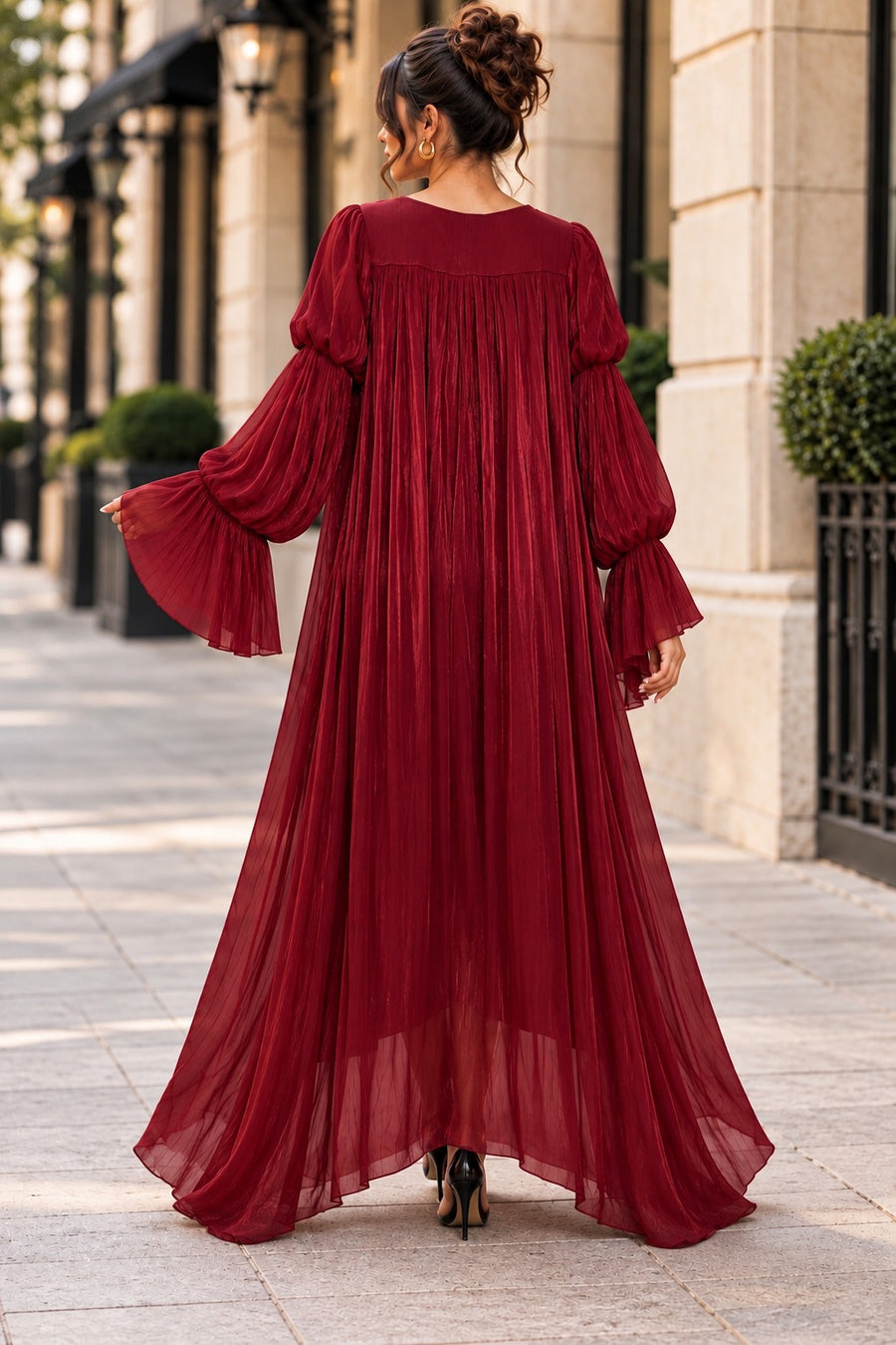 W6643 MARIE SLEEVE MAXI DRESS