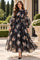 CH925 MIDNIGHT GARDEN ORGANZA MAXI DRESS