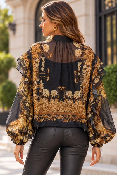 GF1445 BAROQUE RUFFLE TOP