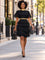 X6933 FRINGE MINI DRESS (BLK, WHT)