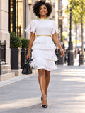 X6933 FRINGE MINI DRESS (BLK, WHT)