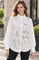 CH927 FLORAL EMBELLISHED RUFFLE NECK BLOUSE