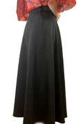 T81140 A-LINE MAXI FLARED SKIRT (RED, BLK)