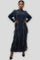N1040 MOCK NECK CRINKLED DRESS (BLUE, BLK)