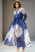 GF1045 FLORAL PRINT MAXI DRESS (BLACK, BLUE)