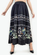 X7730 FLORAL PRINT PLEATED SKIRT