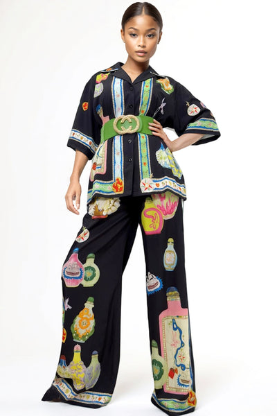 E73051 ROYAL PRINTED PANT SET