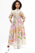 A94081 FLORAL PRINT BELTED DRESS