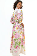 A94081 FLORAL PRINT BELTED DRESS