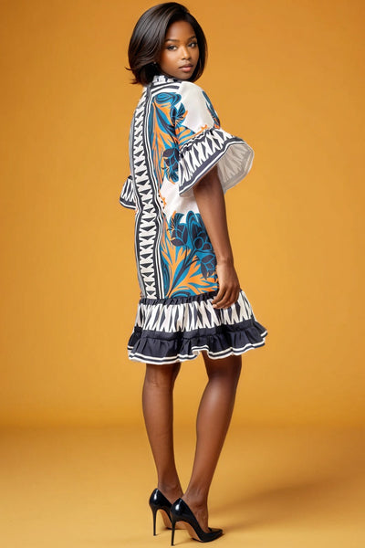A94142 BELL SLEEVE DRESS (XXXL ONLY)